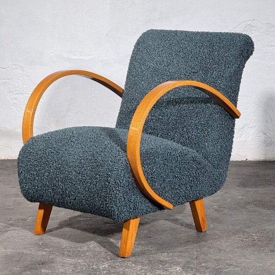 Paar Jindřich Halabala H-410 Fauteuils van UP Závody, jaren 30 – Textile (photo 7 of 11)
