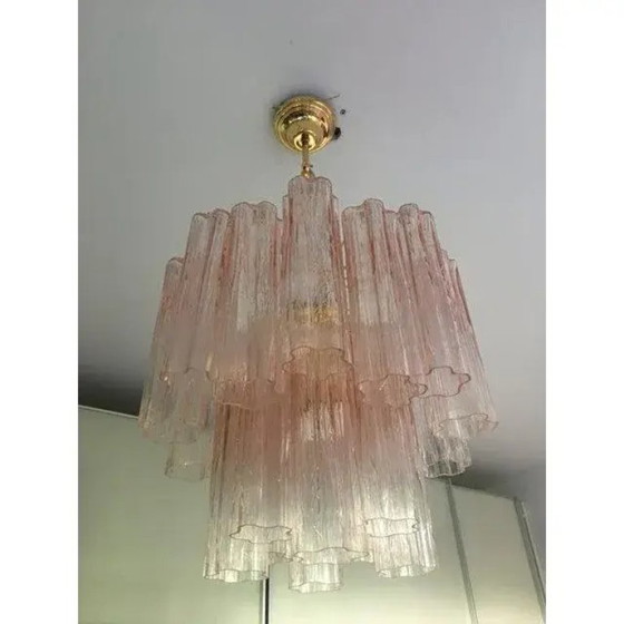 Image 1 of Coppia di lampadari contemporanei Tronchi Murano rosa