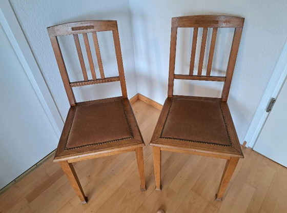 Image 1 of 2 upholstered chairs, Wilhelminian style, set price