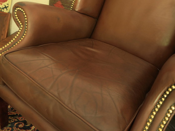 Image 1 of Vintage Wingback Club Chair in leer, 1970