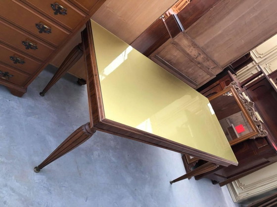 Esstisch im Stil von Paolo Buffa, 1960er Jahre – Esstische, Holz, Glas, Mid Century Modern (photo 2 of 6)