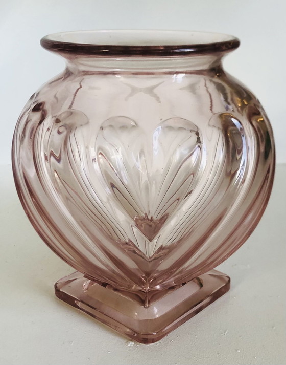 Image 1 of Vaso in vetro Rosaline in stile Art Déco di Rudolf Schrötter per Inwald