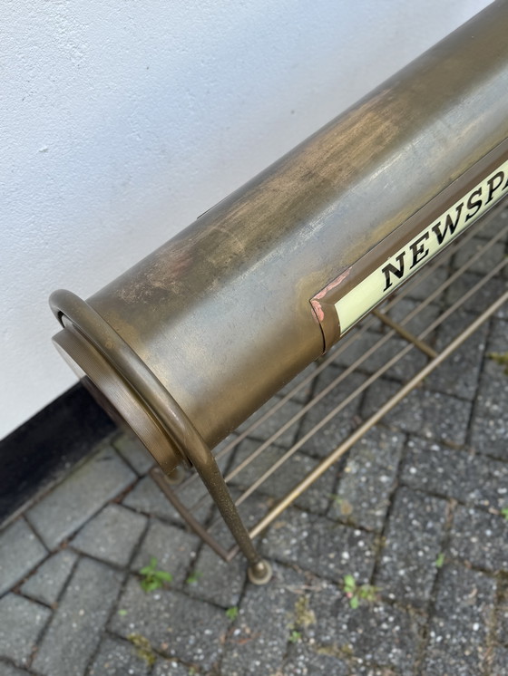 Image 1 of Vintage Hollywood Regency Newspaper Light Stand