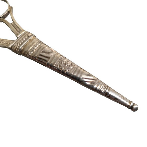 Image 1 of Tijeras de costura antiguas de plata frisia, principios del siglo XX