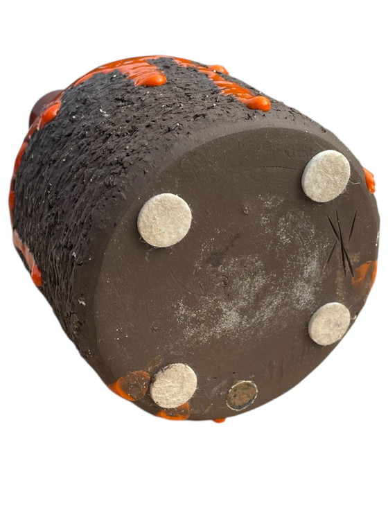 Image 1 of Inger Folmer-Larsen Kingo Ceramics Denemarken Fat-Lava Studio keramische vaas Jaren 70 Pop-Art Design