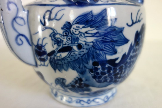 Chinesische Teekanne, frühes 20. Jahrhundert, Tischdekoration, Keramik, Weiß, Aziatisch (Foto 7 von 11)