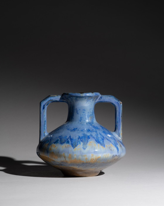 Image 1 of Pierrefonds Jugendstil-Kristallvase, frühes Art Deco, Frankreich, ca. 1910er–1920er Jahre 