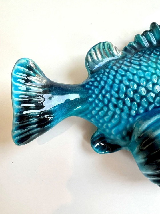Image 1 of Italienische Fisch-Wandfigur aus Keramik. 20 cm. 1980er Jahre.