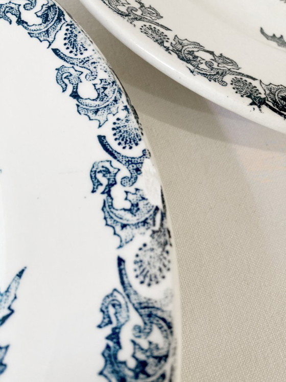 Image 1 of 4 Clairefontaine Ironstone Plates, Righi Pattern