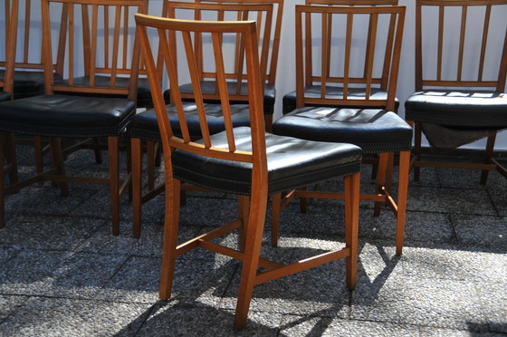 Image 1 of 10 sillas Josef Frank Svenskt Tenn modelo antiguo 620 de madera de nogal