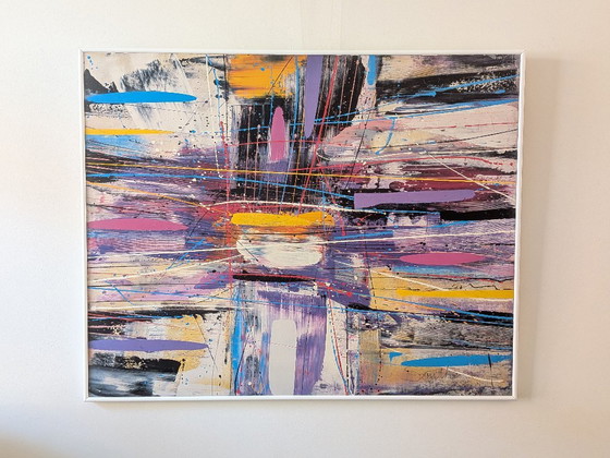 Large 1989 Postmodern Abstract Painting Print by Southern – Billy Hork Gallery Chicago – Art Prints, Wood (photo 3 of 10)