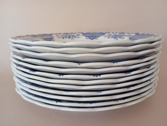 Piatti piani inglesi Ridgway 'Windsor' blu e bianco – Stoviglie, Porcelain (photo 18 of 22)
