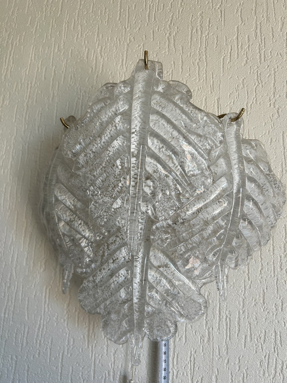 Image 1 of 1980s Murano Glass Wall Sconce with Gilted Metal Stand