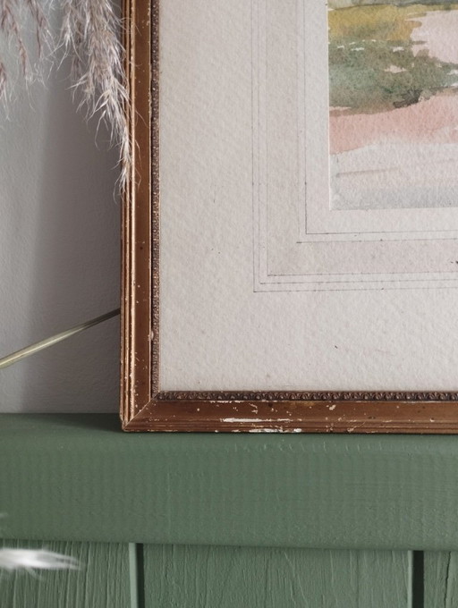 T. Ball, River Otter (Budleigh Salterton, Devon), 1924. Framed watercolor.