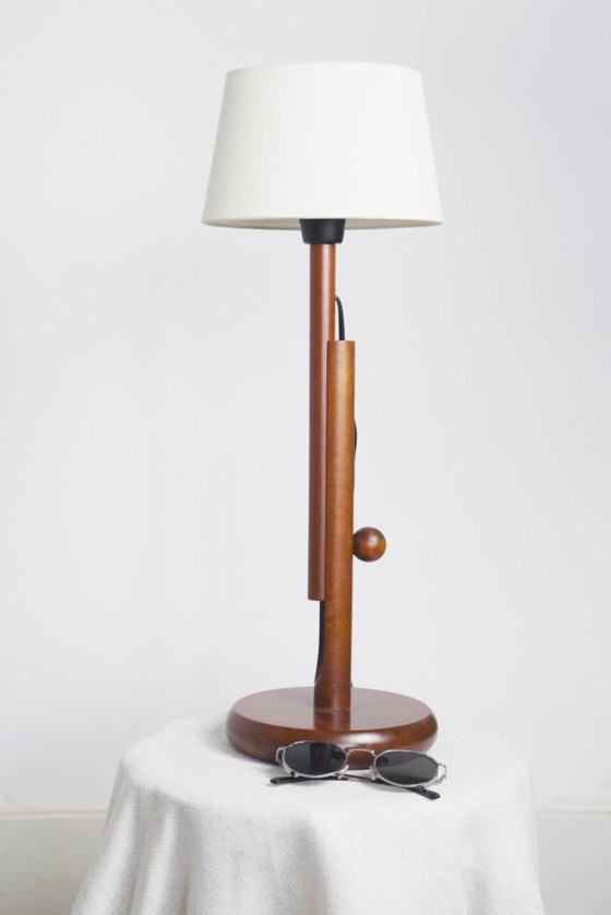 Lampada da tavolo MCM in teak vintage regolabile stile scandinavo - Coppia disponibile – Lampade da tavolo (photo 3 of 10)