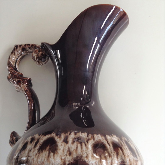 Image 1 of Mid - Century Ceramic Vintage Vase/Jug With Dripping Glaze