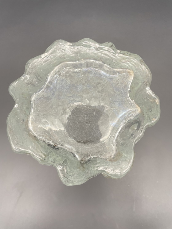Vintage ijsglas vaas, toegeschreven aan Georgshütte, jaren 60/70 – Vazen (photo 4 of 5)