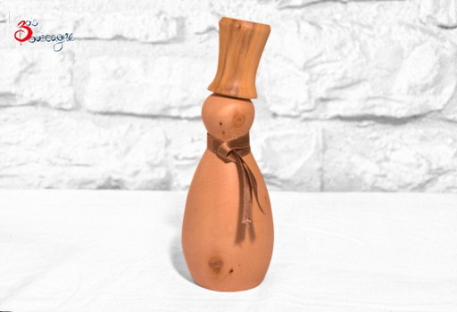 Muñeco de nieve decorativo de madera clara (ciruelo y boj), 20x7cm