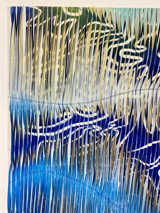 Image 1 of Textile sculpture painting. ref Nordic Shards