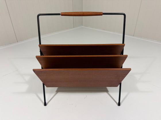 Teak Magazine Rack from the Sixties, Metal, Black (photo 3 of 11)