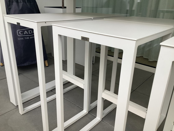 Image 1 of White high garden table with 6 chairs