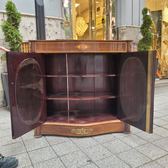 Image 1 of Mueble Entredós / Buffet / Credenza Escuela Catalana, Mármol Y Marquetería, S. Xx – Cataluña