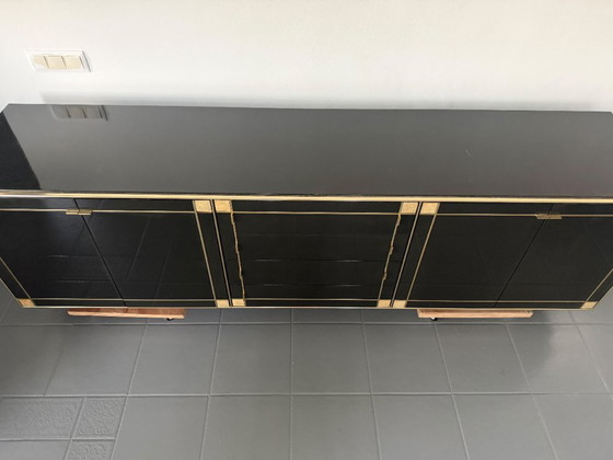 Pierre Cardin Sideboard With Brass Black Lacquered Shell Inlays, 1980 – Wood (photo 54 of 64)