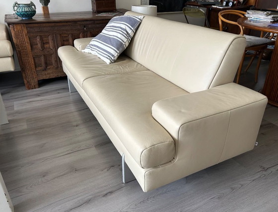 Two Rolf Benz AK 644 Sofas Plus Ottoman (Beige) – Modular sofas, Leather (photo 4 of 6)
