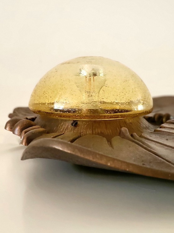 Image 1 of Monumental Sculptural Bronze Wall or Table Lamp 1960's