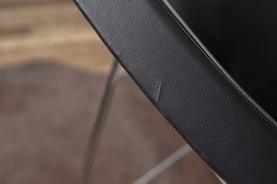 Image 1 of 2x Vitra Coconut Chairs – Leder Premium Nero – Design George Nelson