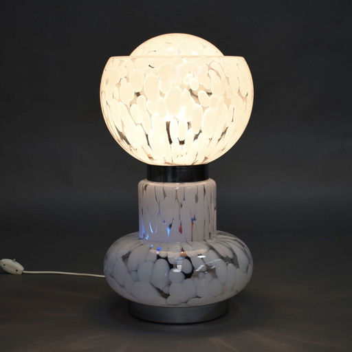 Grande lampe de table italienne en verre de Murano