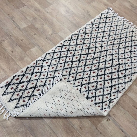 Image 1 of Diamond Berber Rug – Checked Berber Carpet | Moroccan Wool Rug | 204 × 102 cm