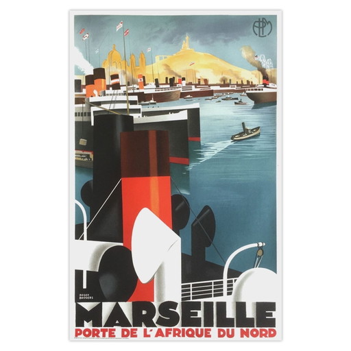 Roger Broders Poster Marseille Poort naar Noord-Afrika – Paper