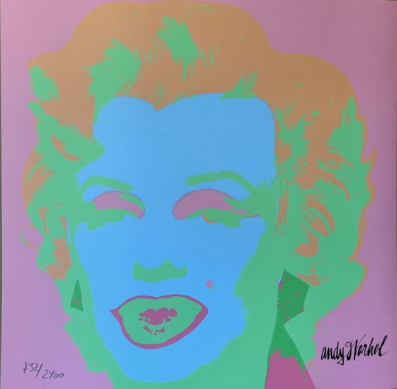 Image 1 of 1986 Carnegie Museum of Art After Andy Warhol "Light Blue - Hand Numbered" Lithograph
