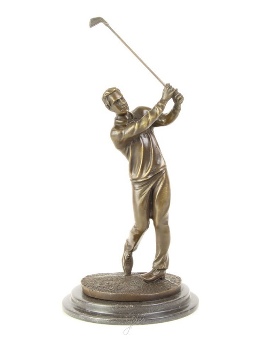 Image 1 of SCULTURA IN BRONZO DI UN GOLFISTA SCULTURA ARTISTICA STATUA DI LUSSO Decorazione unica per la casa