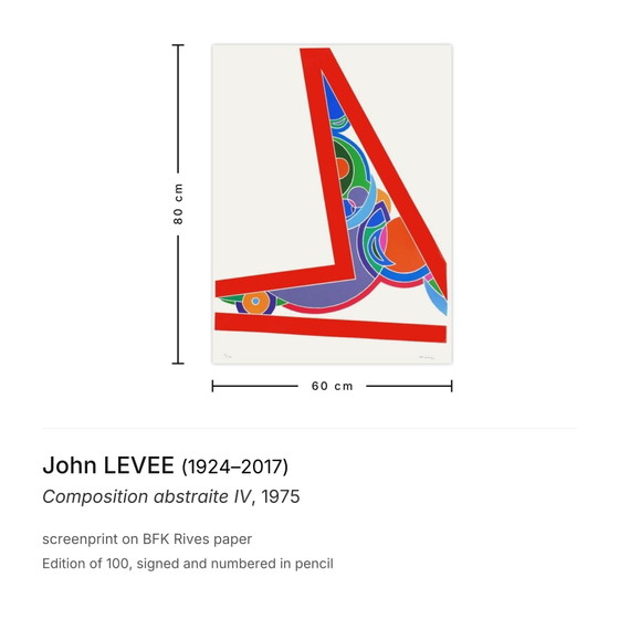 Image 1 of John LEVEE Composizione astratta IV Serigrafia firmata 1975