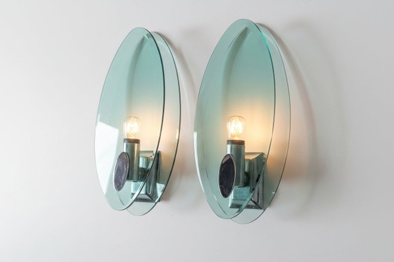 Image 1 of 2 Fontana Arte Italiaanse vintage wandlampen