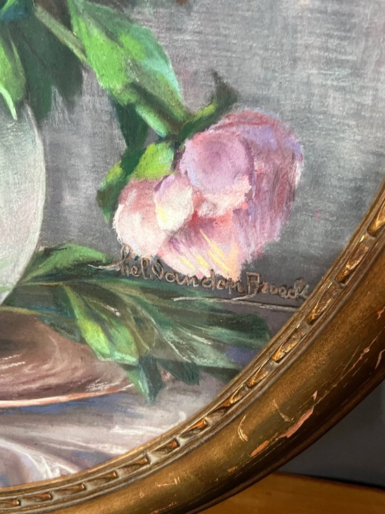 Helena van den Broeck. Still life with peonies. Pastel. – Paintings & Drawings, Canvas (photo 4 of 7)