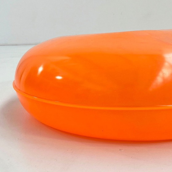 Image 1 of Taburete bajo naranja flúor de Zanotta, década de 1990.