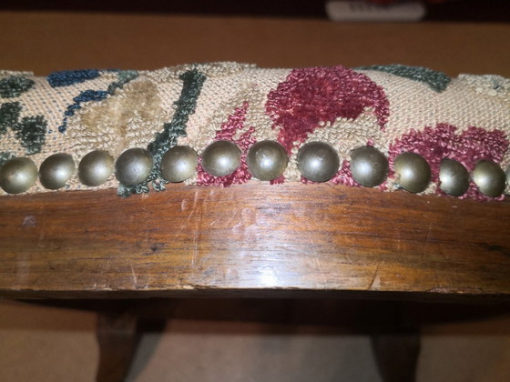 Image 1 of Antique baroque upholstered footstool in Louis XV style (rare)