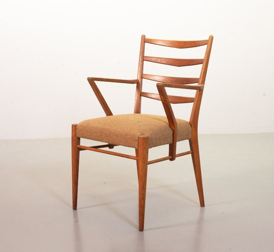 Zwei Cees Braakman Stühle im niederländischen Mid-Century-Design, massive Holzsessel mit Leiterrahmen und (photo 9 of 21)