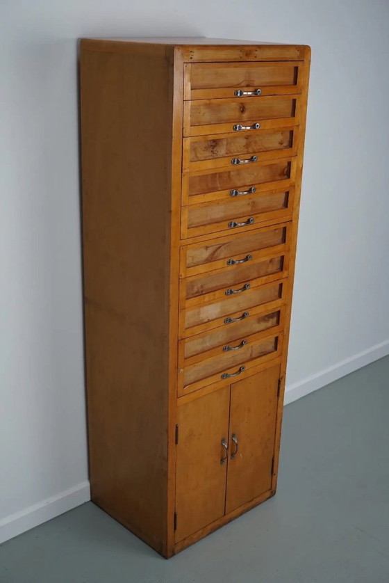 Image 1 of Vintage Italian beech haberdashery cabinet, 1950s