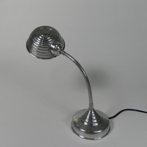 Lámpara de escritorio vintage de aluminio con varilla flexible, años 50