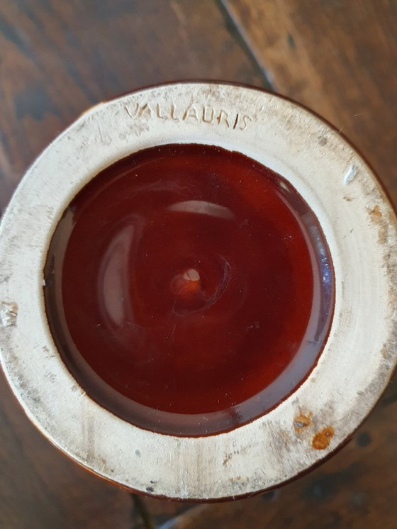 Image 1 of Vintage Vallauris vase 1960s - lava glaze - signed