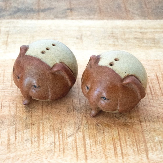 Image 1 of Vintage ceramic elephant salt and pepper set: 1970s, UCTCI Japan