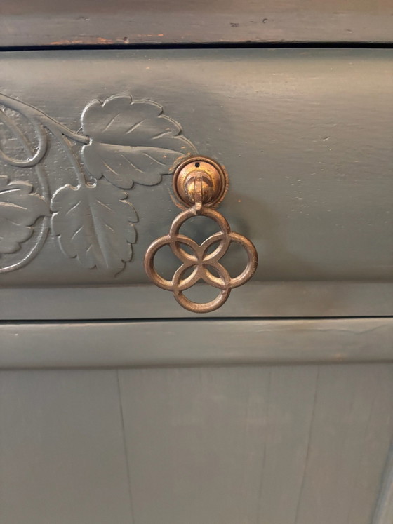 Antique Brocante Sideboard, Wood, Blue (photo 5 of 11)