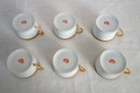 6 tazas y platillos de Limoges, obra de Robert Haviland, mediados del siglo XX.