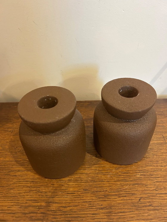 Pair of Vintage Brutalist Candlesticks – Candle holders, Ceramic (photo 13 of 20)