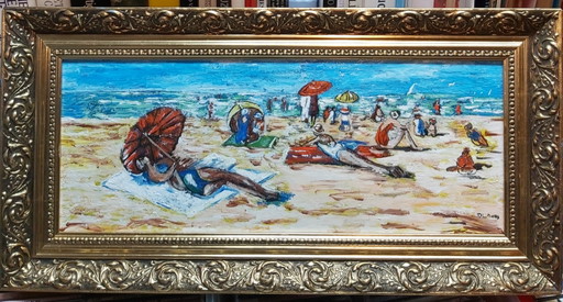 Naive painting on the beach