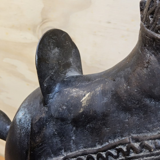 Image 1 of Groot Bronzen beeld Afrikaanse krijger op paard (Dogon stam) 